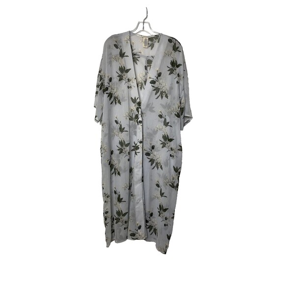 Lucky Brand Caftan Swim Cover-up Long Swimwear Vacation Beach One Size Button Up - Picture 1 of 13